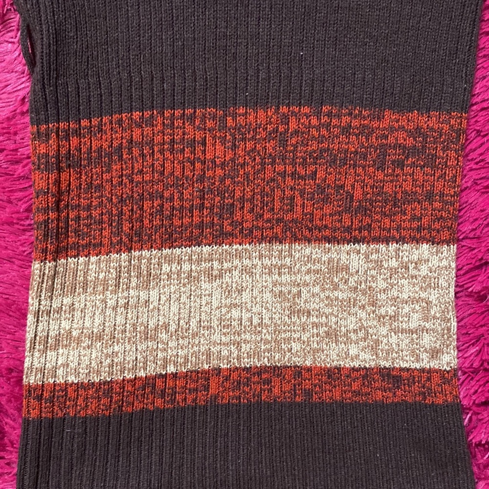 Burnt caramel and cream cowl neck sweater dress / tunic - Picture 7 of 16